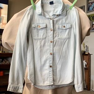 Gap girls denim long sleeved shirt